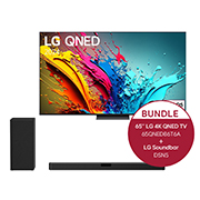 LG 65 Zoll LG QNED86 4K Smart TV + 2.1 Soundbar mit 400 Watt, 65QNED86T6A.DSN5