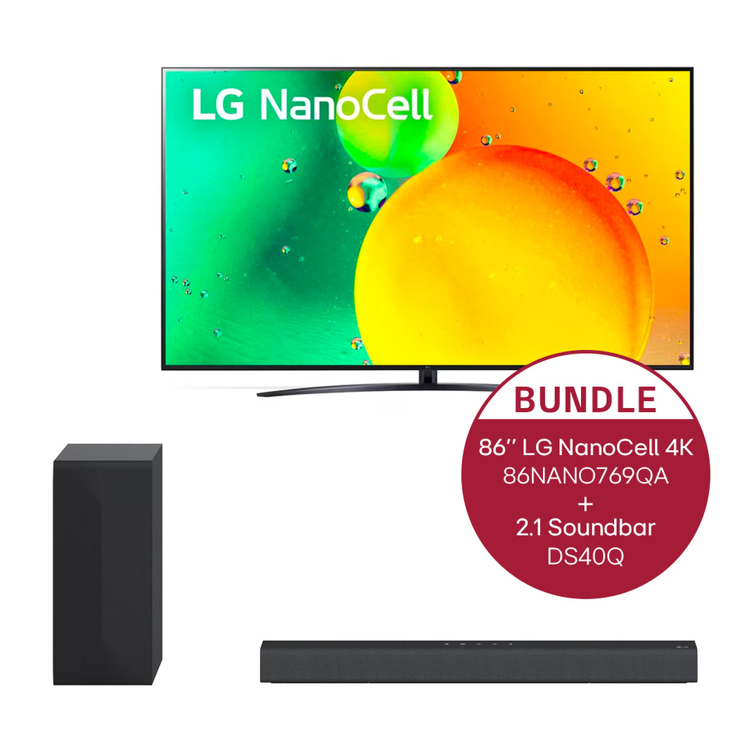 LG 86" LG NanoCell 4K TV NANO7 + DS40Q.CDEULLK, 86NANO769QA.DS40Q