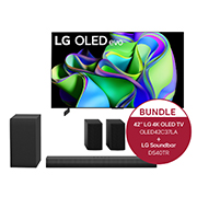 LG 42 Zoll LG 4K OLED evo TV C3 + 4.1 Soundbar DS40TR mit 400 Watt, OLED42C37LA.DS40TR