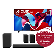 LG 42 Zoll LG OLED evo C4 4k Smart TV +4.1 Soundbar DS40TR mit 400 Watt, OLED42C47LA.DS40TR