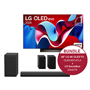 LG 48 Zoll LG OLED evo C4 4k Smart TV + 4.1 Soundbar DS40TR mit 400 Watt, OLED48C47LA.DS40TR