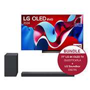 LG 77 Zoll LG OLED evo C4 4k Smart TV + 3.1.3 Dolby Atmos® Soundbar mit 400 Watt, OLED77C47LA.DSC9S