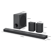 LG 9.1.5 Dolby Atmos® Soundbar mit 810 Watt | kabelloser Subwoofer | 3-Way-Upfiring-Rücklautsprecher, DS95QR