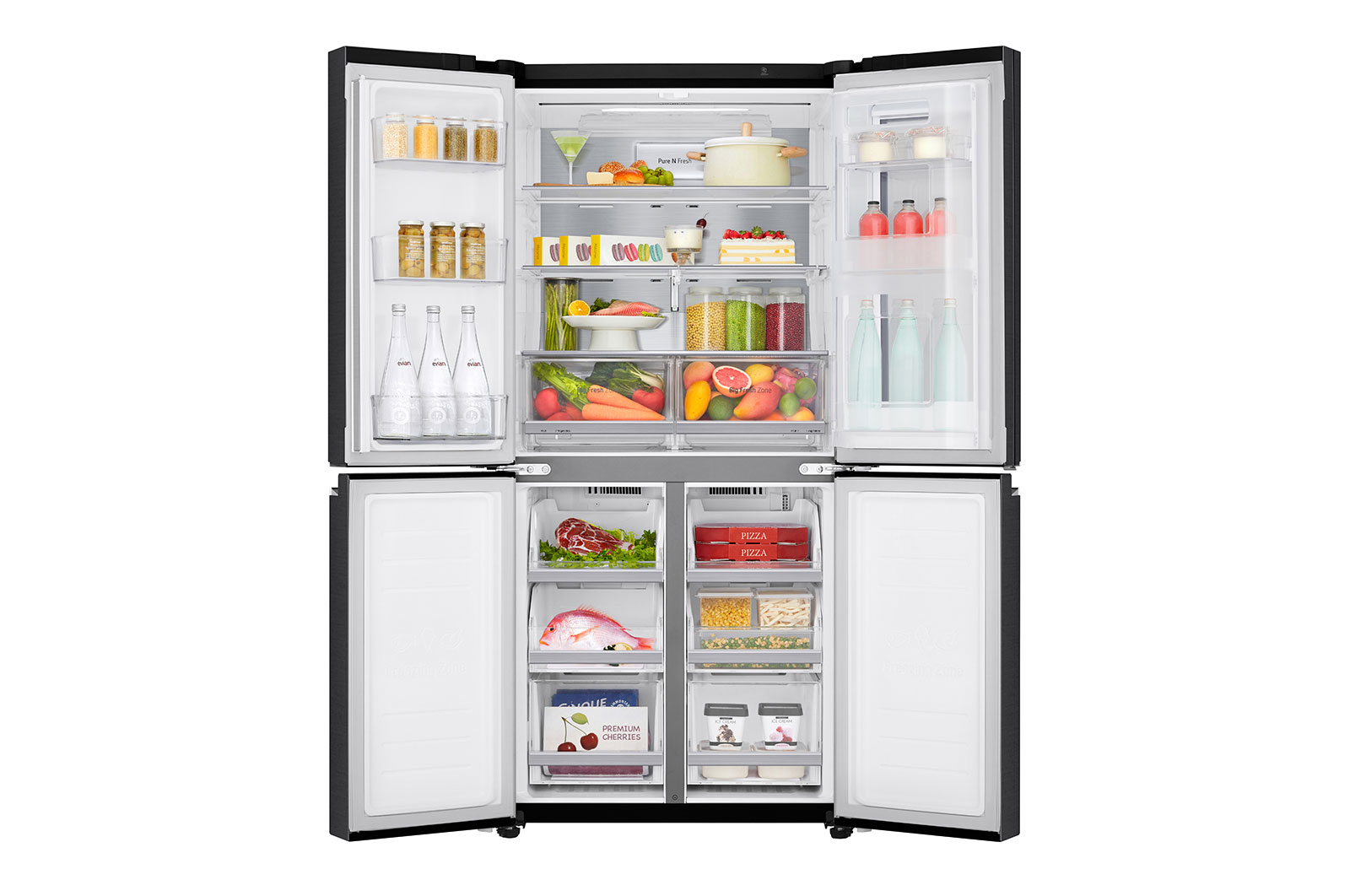 LG Multi-Door Kühlschrank mit InstaView® | 530 Liter Kapazität | EEK E | GMQ844MC5E, GMQ844MC5E