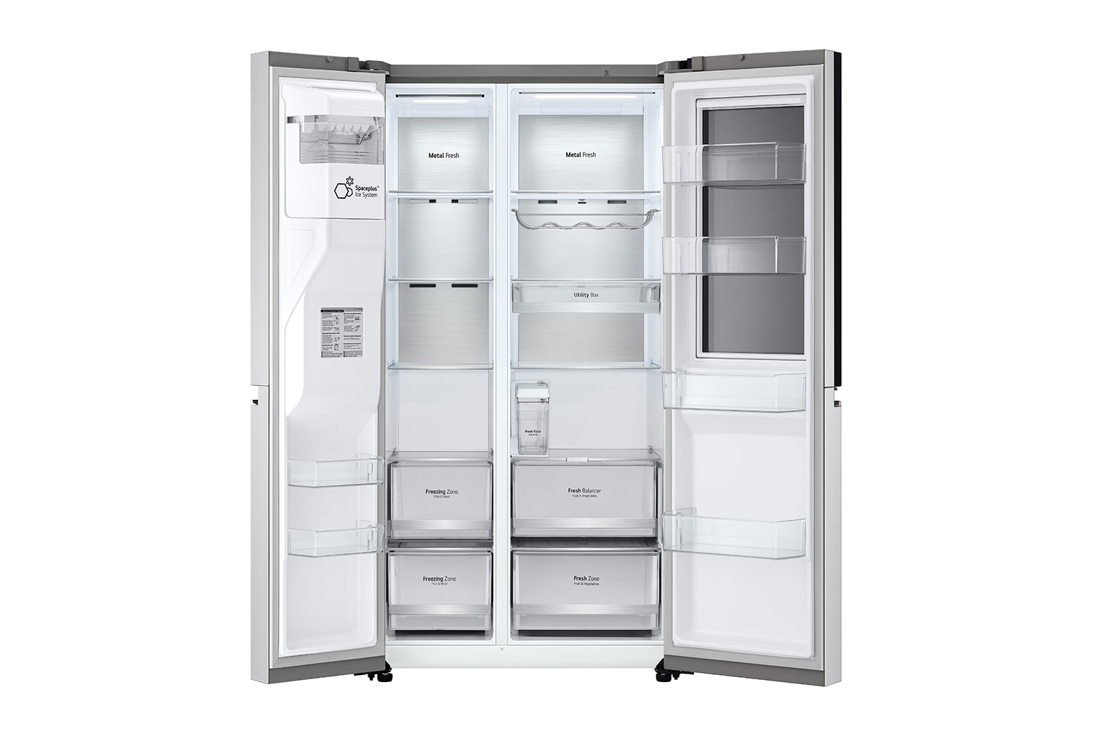 LG Side-by-Side Kühlschrank mit InstaView Door-in-Door® (E, 635L, 179cm hoch) mit Eis-, Crushed Ice- und Wasserspender & internem Wassertank | GSXV91BSAE , GSXV91BSAE