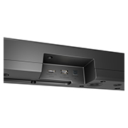 Schrägansicht der Rückseite der LG Soundbar DS60TR