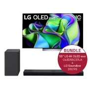 LG 65'' LG 4K OLED evo TV C3 & LG Dolby Atmos Soundbar DSC9S, OLED65C37LA.DSC9S