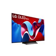 Nach rechts gerichtete Seitenansicht des LG OLED evo TV C4