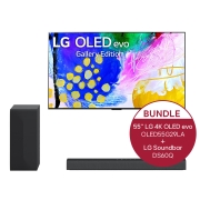 LG 55'' LG 4K OLED evo TV G2 & 2.1 Dolby Atmos® Soundbar mit 300 Watt | kabelloser Subwoofer, OLED55G29LA.DS60Q