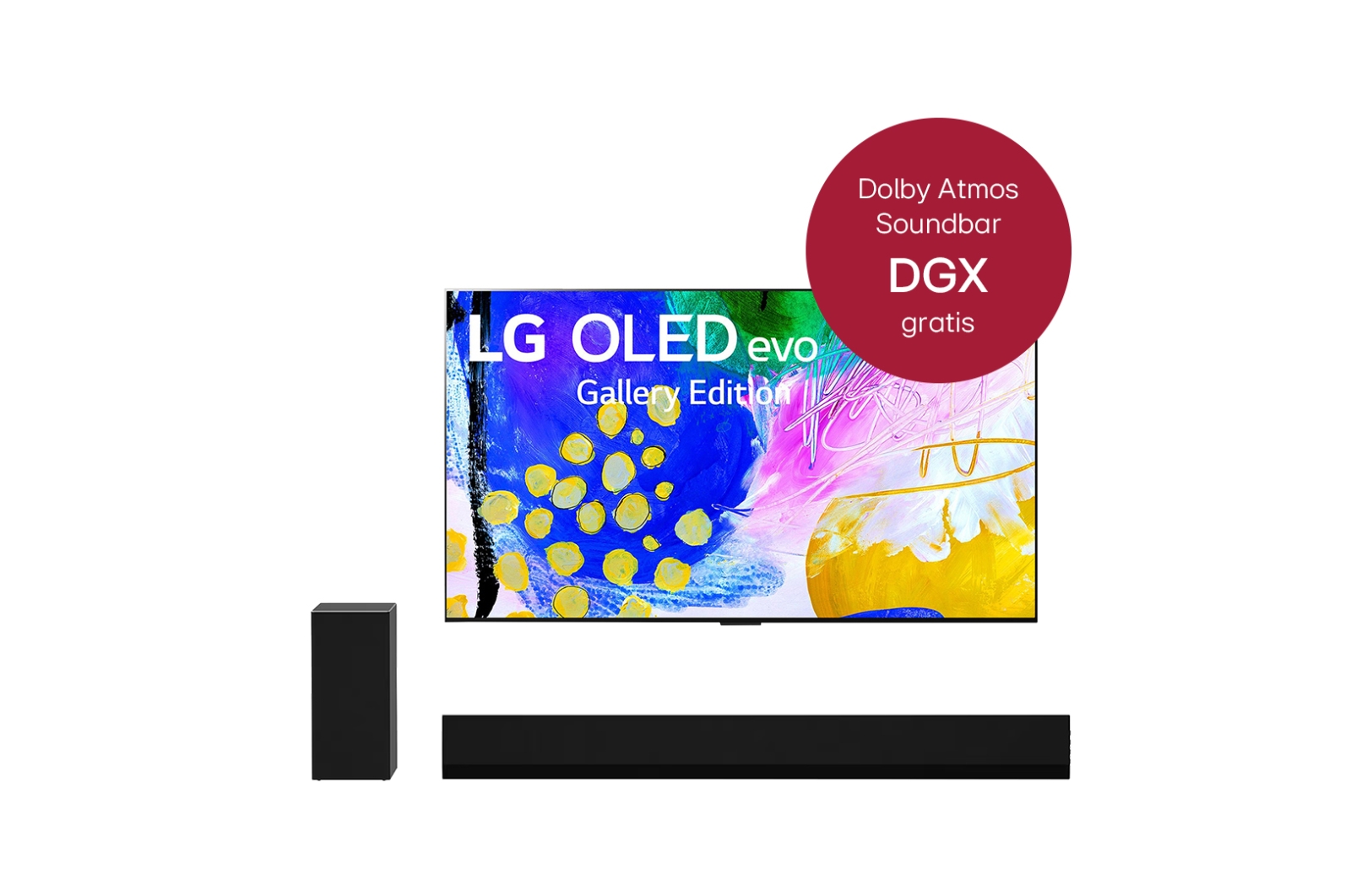 LG OLED77G29LA 77'' LG 4K OLED evo TV G2 & DGX 3.1 Dolby Atmos®️ Design-Soundbar mit 420 Watt | kabelloser Subwoofer, OLED77G29LA.DGX