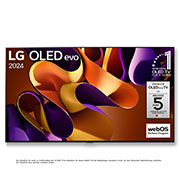 Left-facing side view of LG OLED evo TV, OLED G4 on the wall