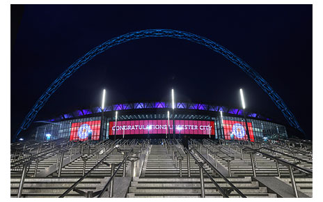 New Eye-Catching LED Signage at London’s Wembley Stadium Welcomes Spectators Back