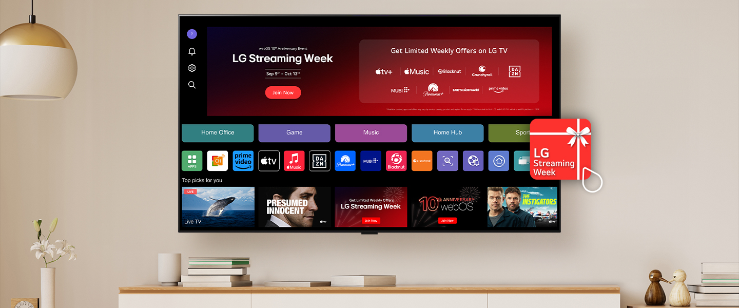 Imagem da aplicação LG Streaming Week na LG TV, mostrando como levantar ofertas