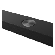 Schräge Nahaufnahme der Soundbar von oben