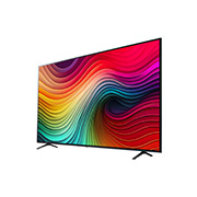 Slightly-angled left-facing side view of LG NanoCell TV, NANO81