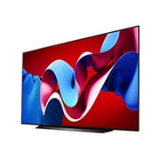 มุมมองด้านซ้ายมุมเล็กน้อยของ LG OLED evo TV, OLED C4