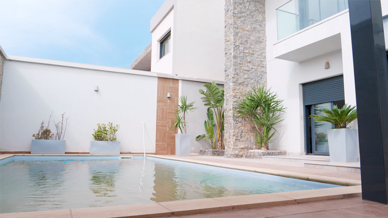 Swimming pool in luxury villas