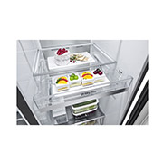 LG InstaView Door-in-Door | American Style Fridge Freezer | 635L | WiFi Connected | Matte Black, GSXV91MCAE