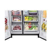 LG InstaView Door-in-Door | American Style Fridge Freezer | 635L | WiFi Connected | Matte Black, GSXV91MCAE