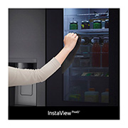 LG InstaView Door-in-Door | American Style Fridge Freezer | 635L | WiFi Connected | Matte Black, GSXV91MCAE