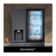 LG InstaView Door-in-Door | American Style Fridge Freezer | 635L | WiFi Connected | Matte Black, GSXV91MCAE