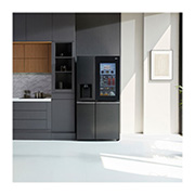 LG InstaView Door-in-Door | American Style Fridge Freezer | 635L | WiFi Connected | Matte Black, GSXV91MCAE