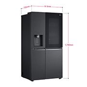 LG InstaView Door-in-Door | American Style Fridge Freezer | 635L | WiFi Connected | Matte Black, GSXV91MCAE