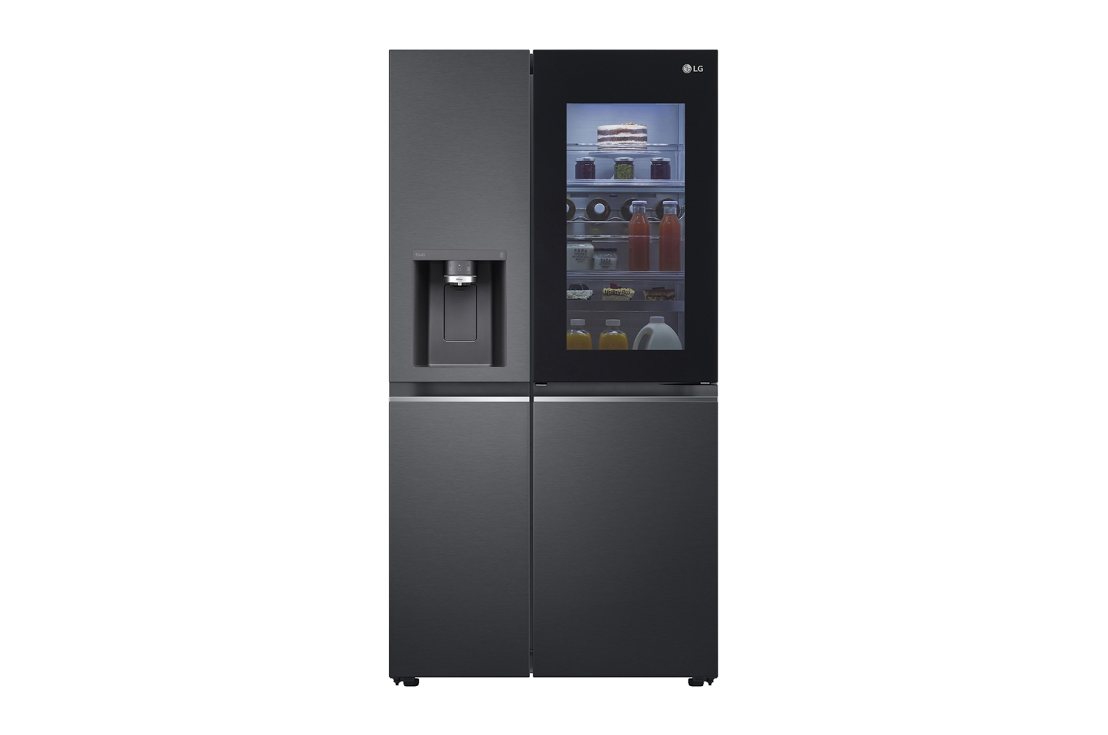 LG InstaView Door-in-Door | American Style Fridge Freezer | 635L | WiFi Connected | Matte Black, GSXV91MCAE