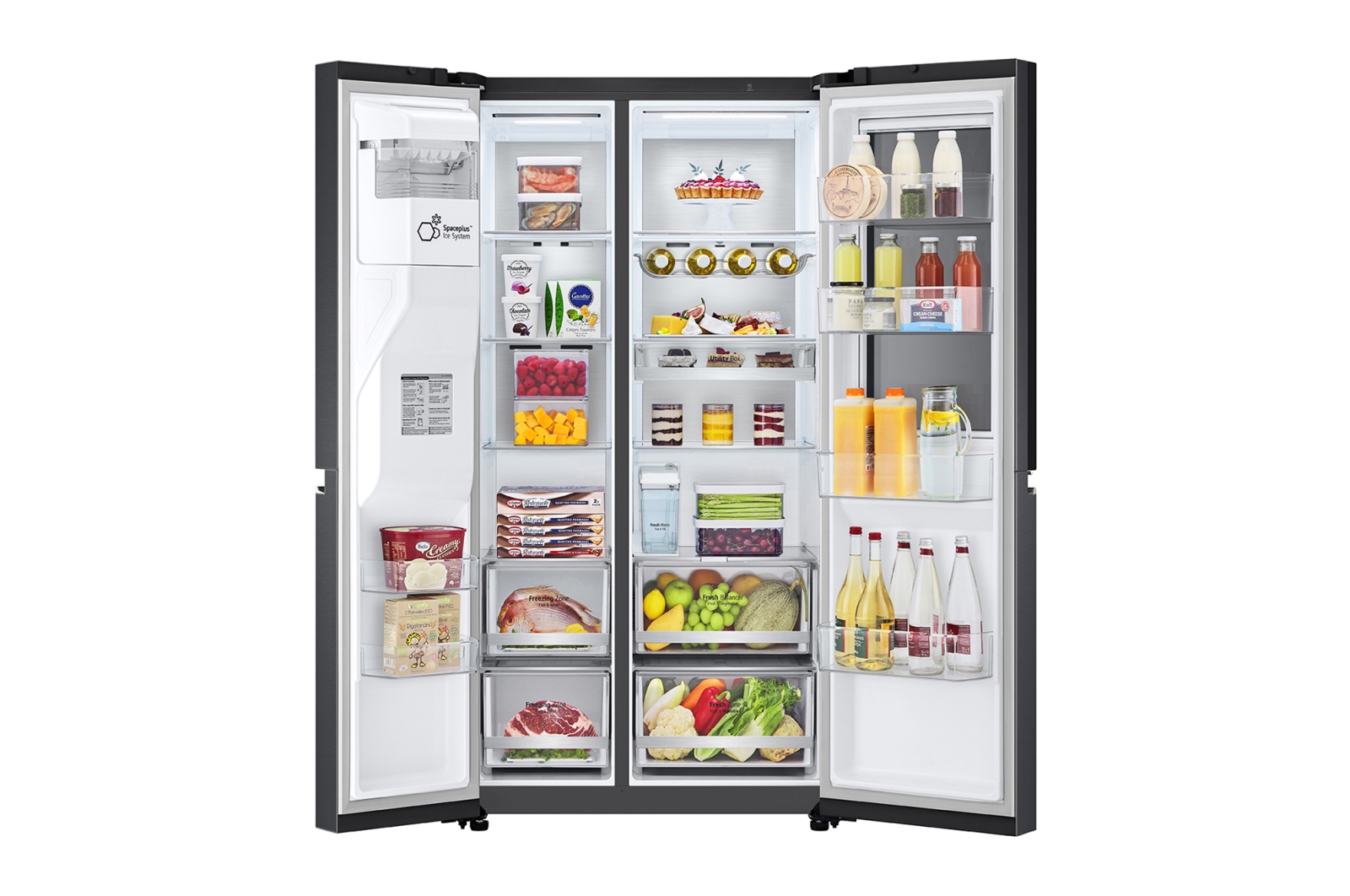 LG InstaView Door-in-Door | American Style Fridge Freezer | 635L | WiFi Connected | Matte Black, GSXV91MCAE