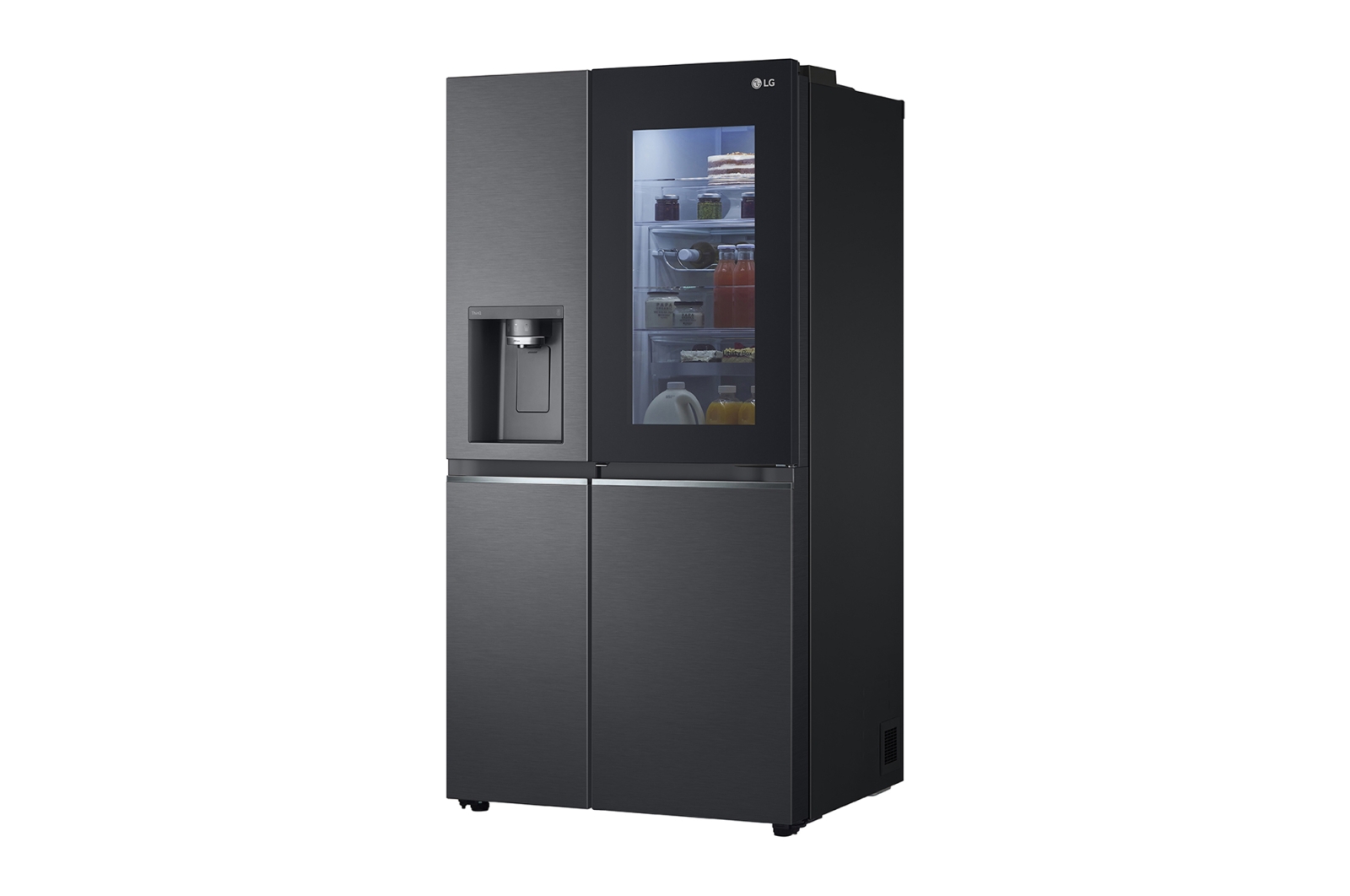 LG InstaView Door-in-Door | American Style Fridge Freezer | 635L | WiFi Connected | Matte Black, GSXV91MCAE