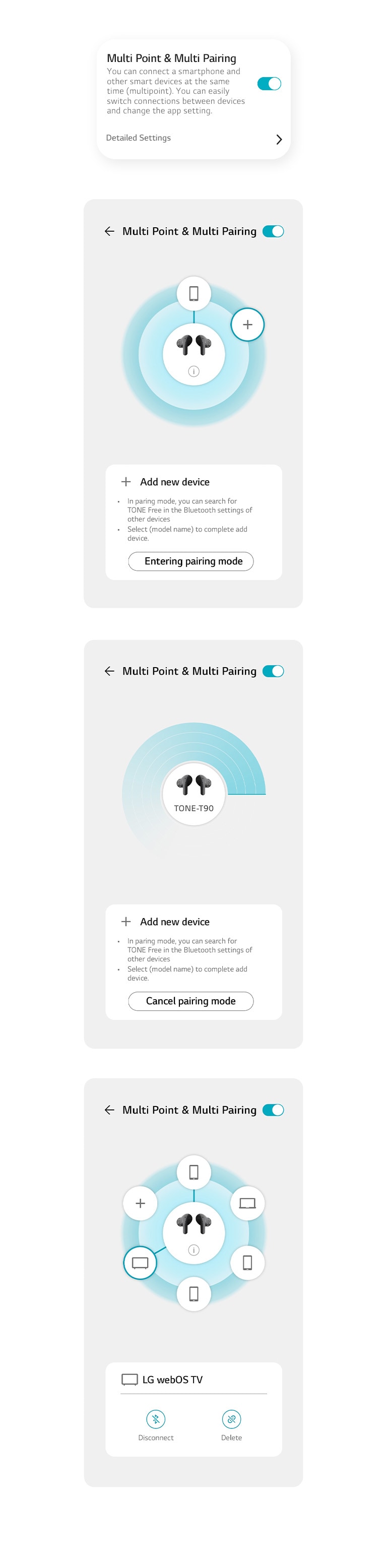 Images of the Multi Point and Multi Pairing functions on the app.
