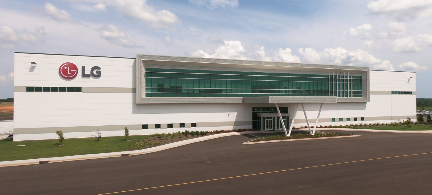 A panoramic view of LG Tennessee Factory, a factory located in Tennessee in the United States.